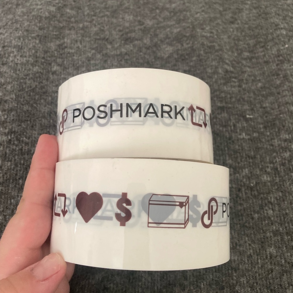 BOTH ROLLS Branded Packing Tape - White with Black Logo - Picture 4 of 4